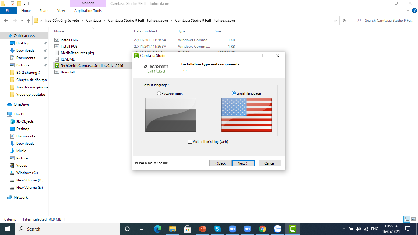Lưu ý khi cài phần mềm Camtasia 9