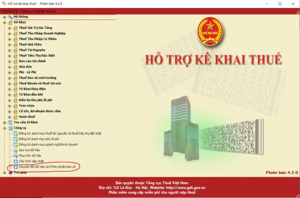 HTKK phiên bản cũ