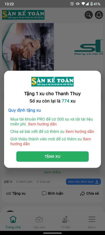 Việc làm thêm cho kế toán trên App SKT -MXH kế toán
