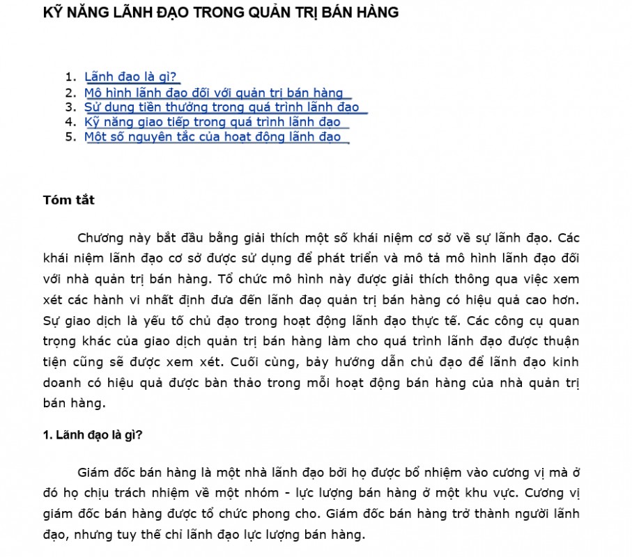 Quản trị Marketing - Kỹ năng lãnh đạo trong quản trị bán hàng