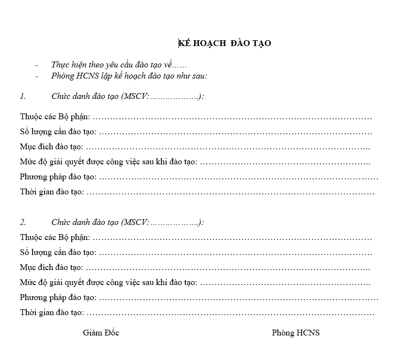 Quy trình bán hàng - Kế hoạch đào tạo theo chức danh