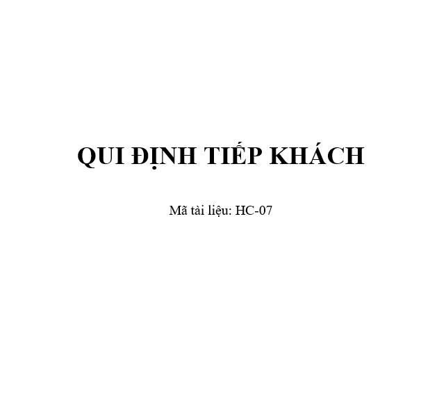 Quy định tiếp khách 