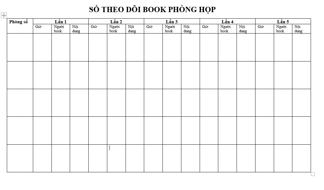 Quy định tổ chức và quản lý cuộc họp - Sổ theo dõi phòng họp