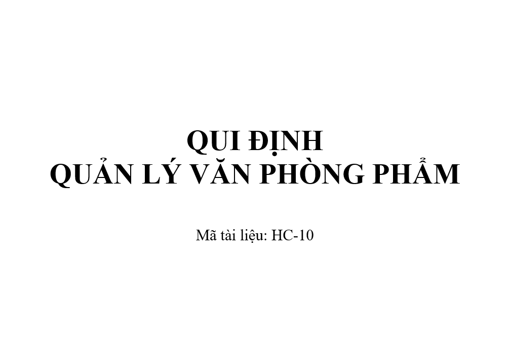 Quy trình quản lý văn phòng phẩm 